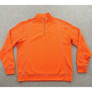 Clique Sweatshirt Mens Extra Large Orange 1/4 Zip Mock Neck Long Sleeve